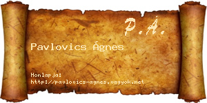 Pavlovics Ágnes névjegykártya