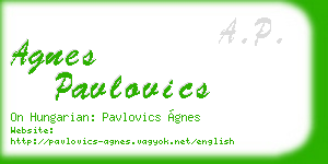 agnes pavlovics business card