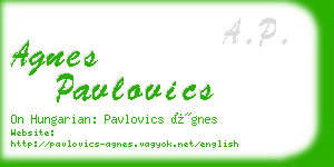 agnes pavlovics business card